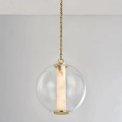 Alabaster Tube Glass Globe Pendant