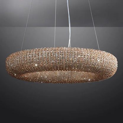 Amber Luxury Crystal Smoke Round Chandeliers 31", 41", 59"