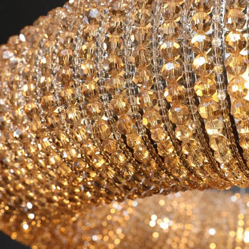 Amber Luxury Crystal Smoke Round Chandeliers 31", 41", 59"