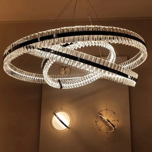 Aquinox 3-Tier Round Crystal Ring LED Chandelier
