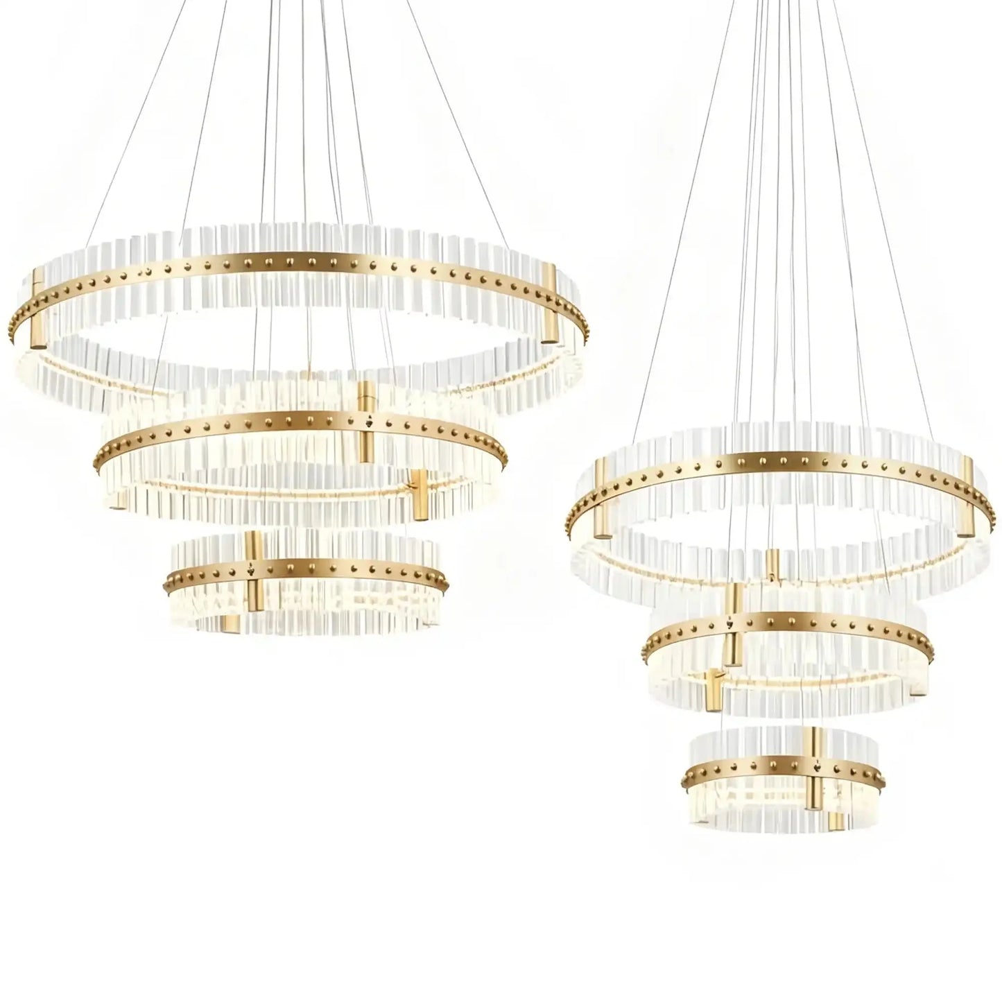 Aquinox 3-Tier Round Crystal Ring LED Chandelier