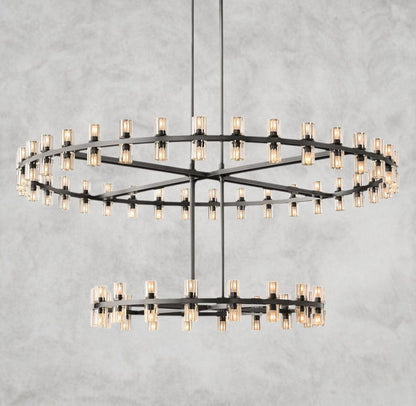 Arcachon LED Round Two-Tier Chandelier 60"
