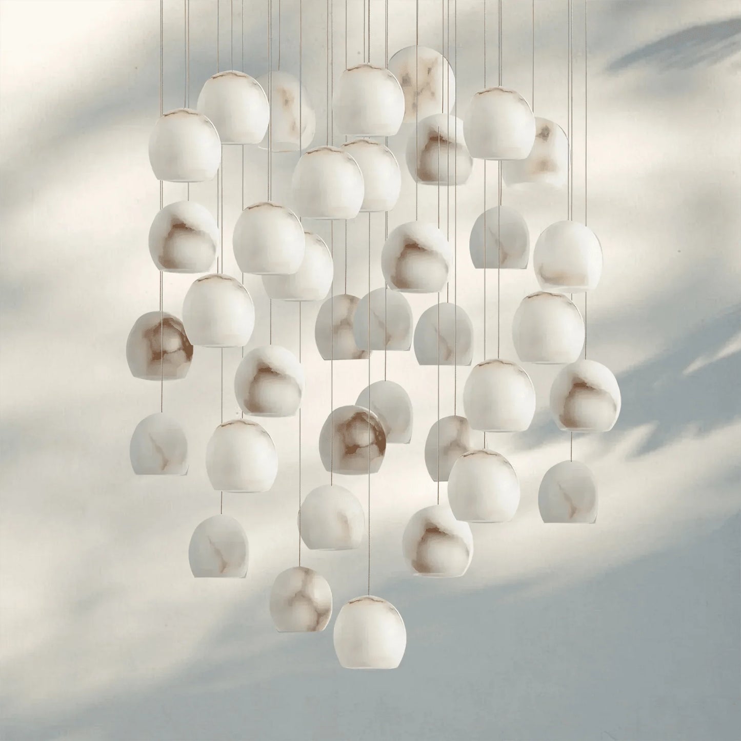 Arica Round Alabaster Chandelier Light