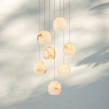 Arica Round Alabaster Chandelier Light