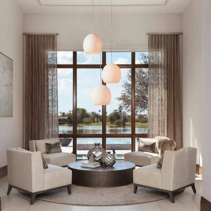 Arica Round Alabaster Chandelier Light