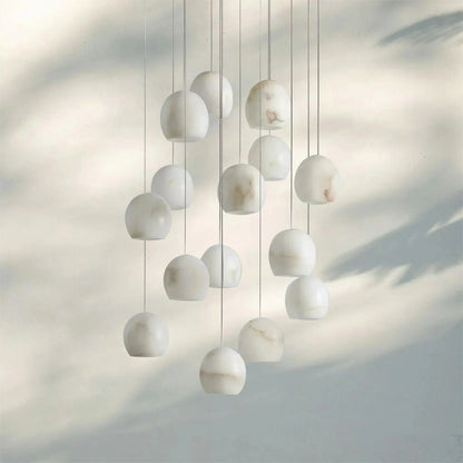Arica Round Alabaster Chandelier Light