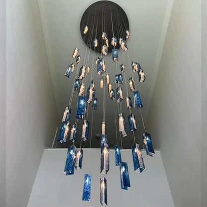 Art Design 1/25/60/84-Light Colorful Rectangle Cluster Glass Tile Pendant/Chandelier