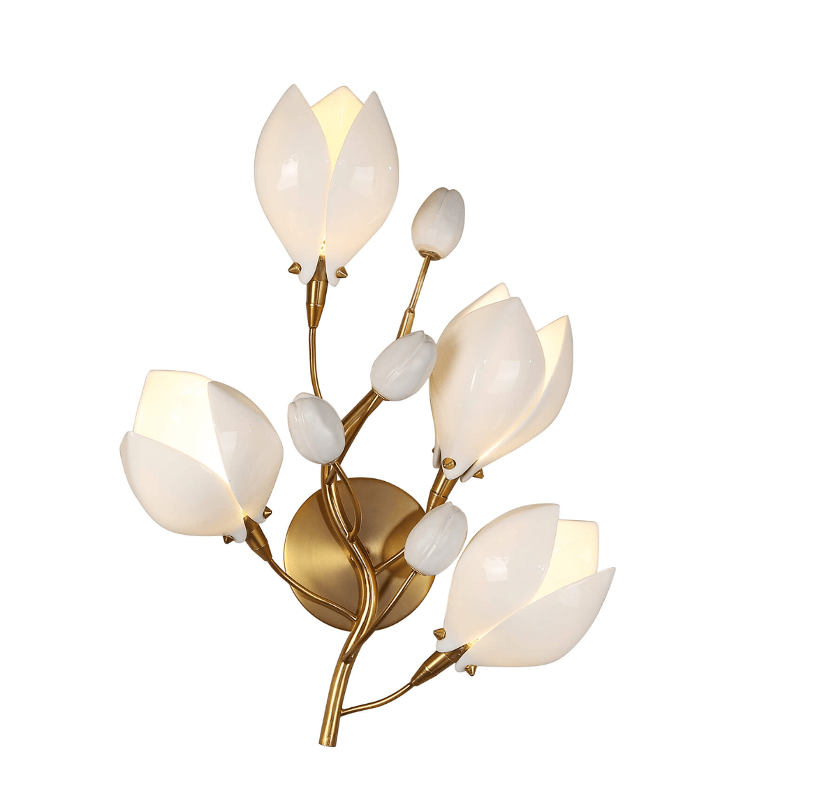 Art Design Creative Ceramic Magnolia Wall Lamp