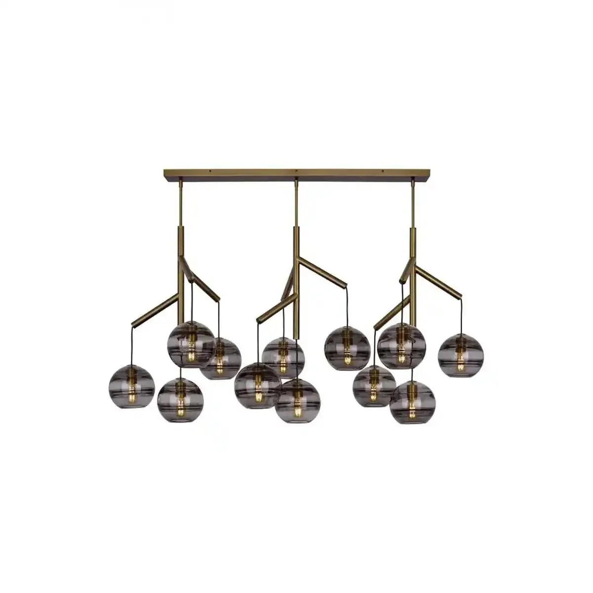 Art Glass Ball Sedona Triple Chandelier