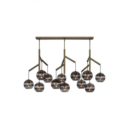 Art Glass Ball Sedona Triple Chandelier