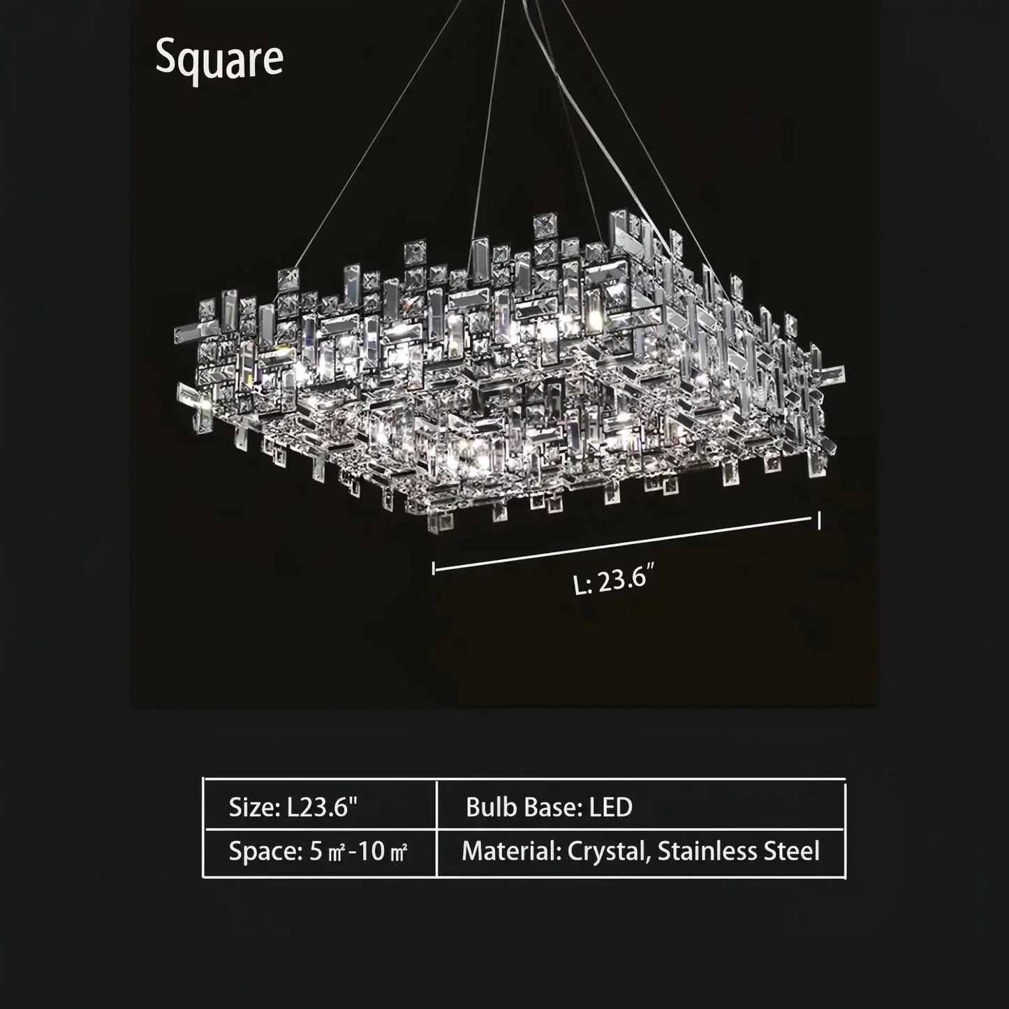 Art Irregular Block Collection Crystal Pendant Chandelier Suit for Living/Dining Room