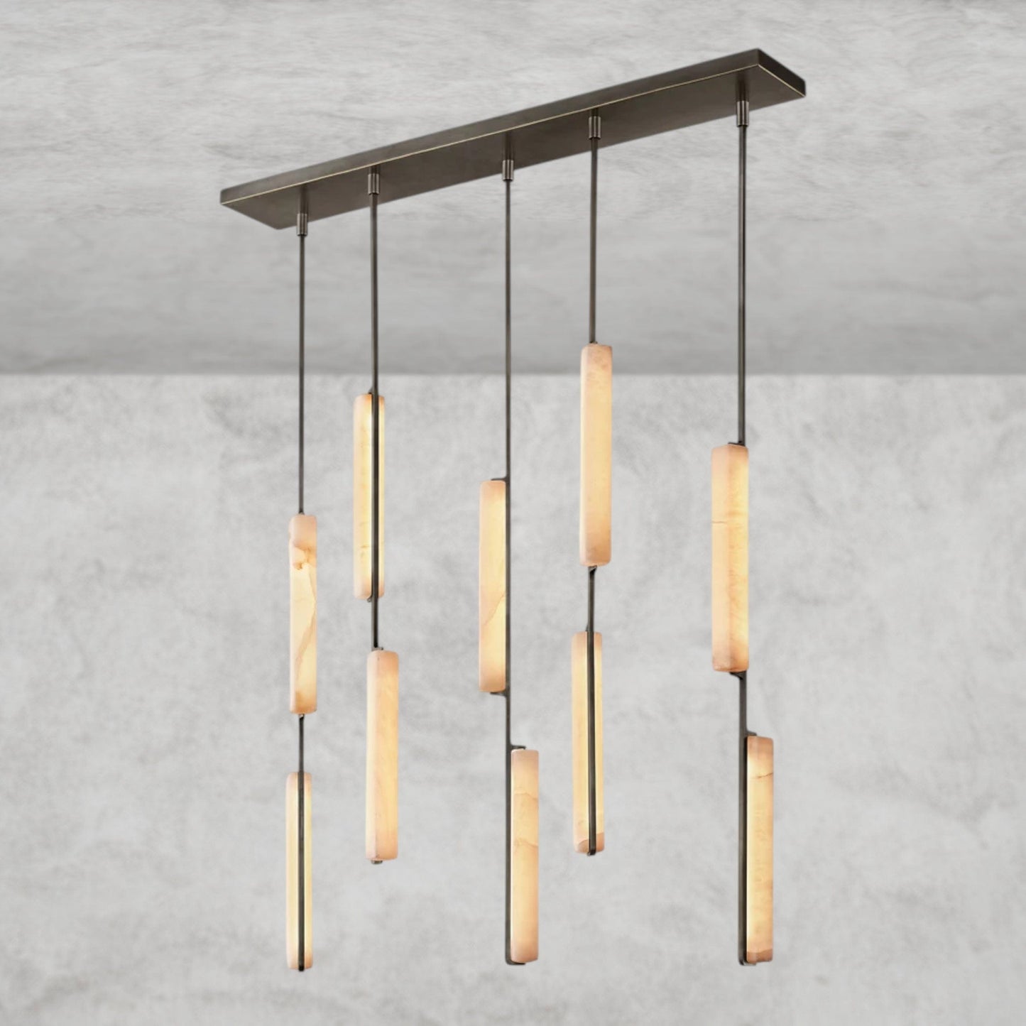 Audubon Alabaster Linear Chandelier 54"
