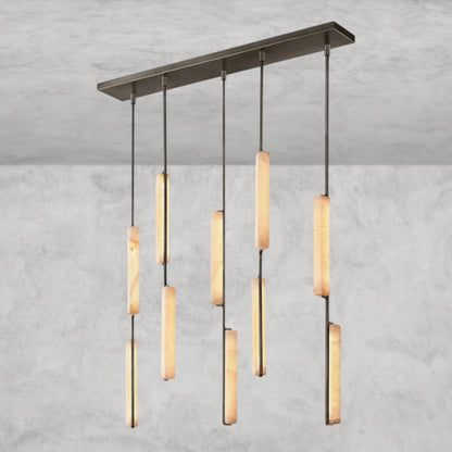 Audubon Alabaster Linear Chandelier 54"