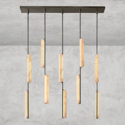 Audubon Alabaster Linear Chandelier 54"