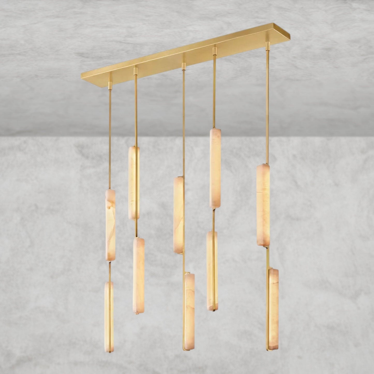 Audubon Alabaster Linear Chandelier 54"