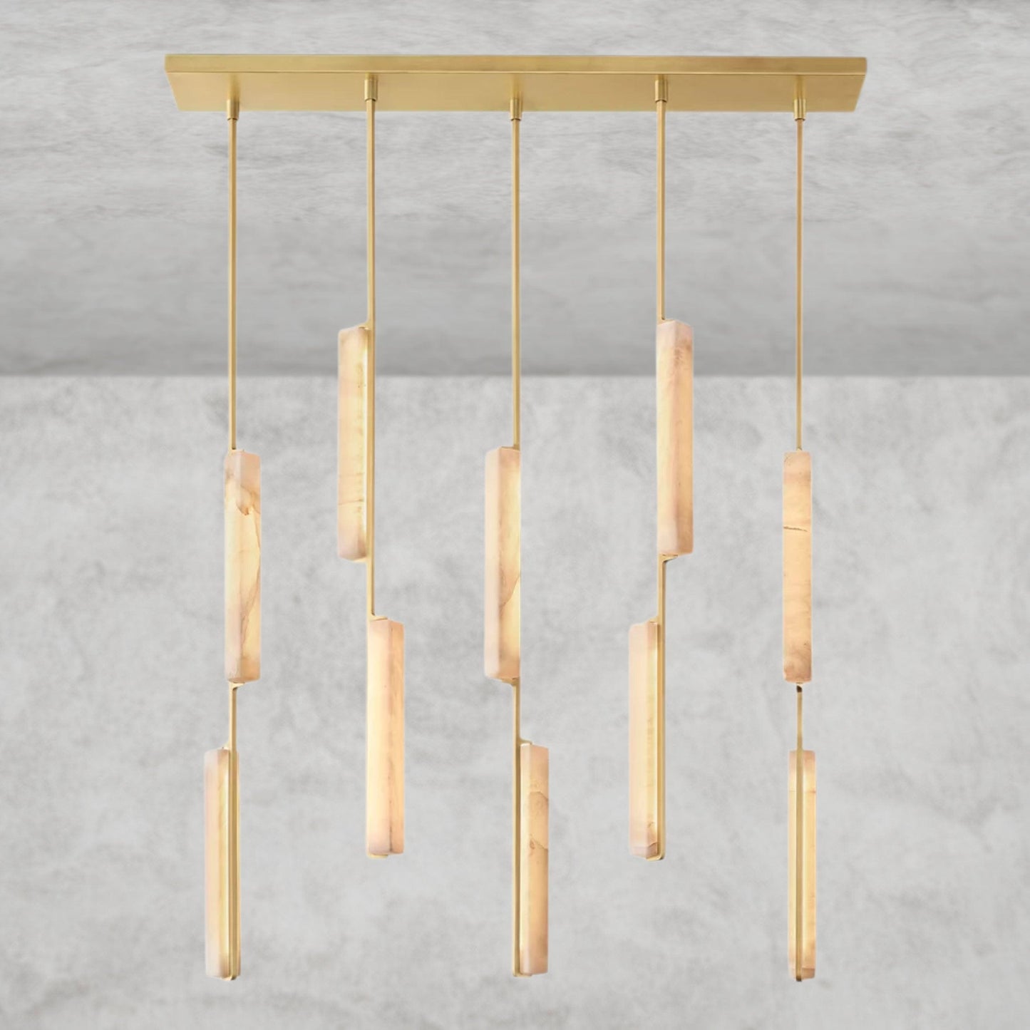 Audubon Alabaster Linear Chandelier 54"