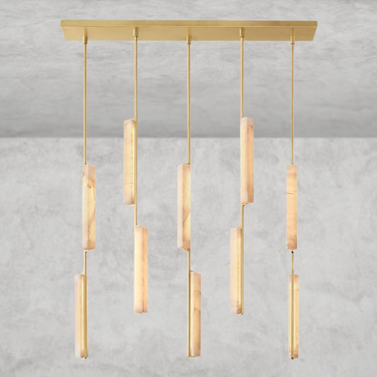 Audubon Alabaster Linear Chandelier 54"