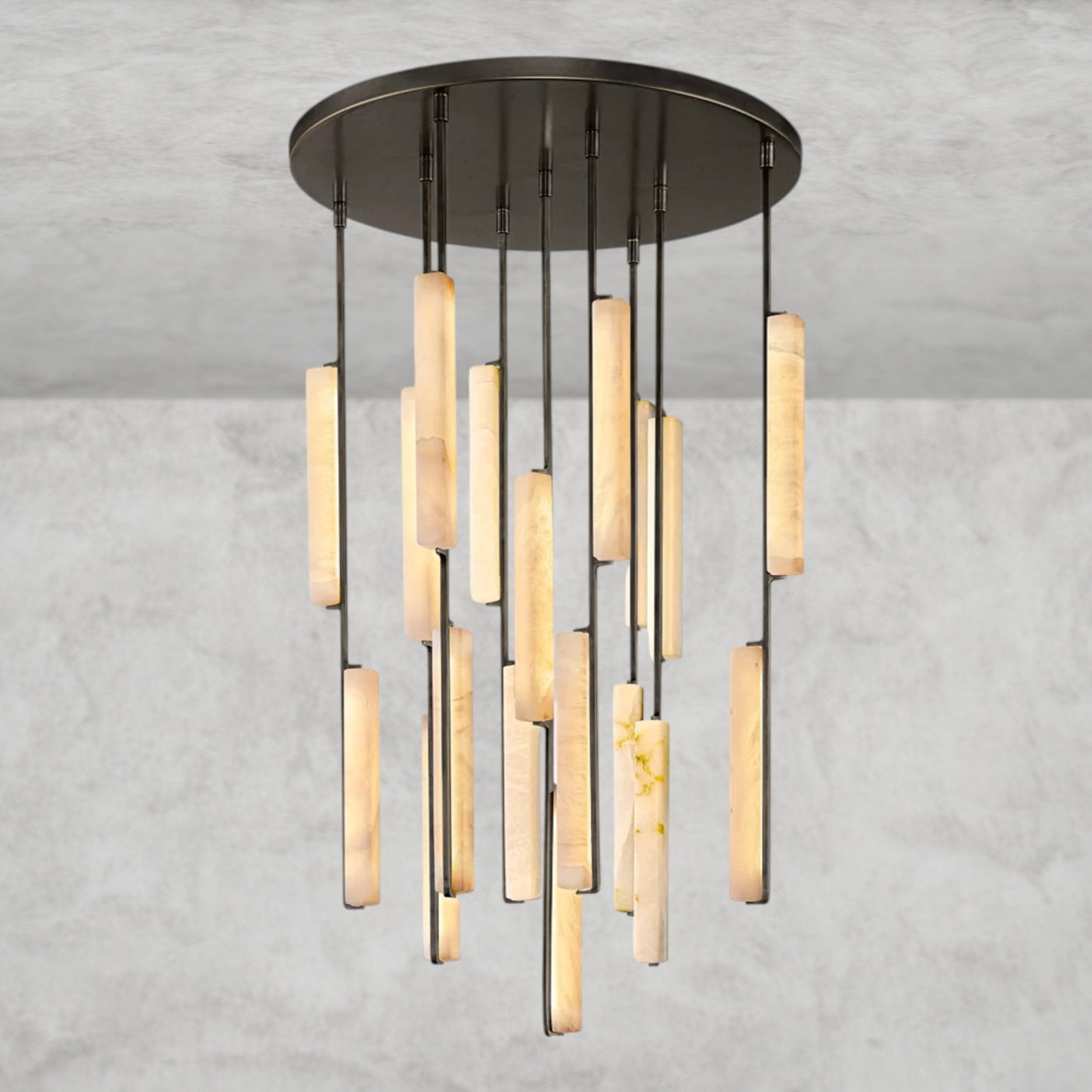 Audubon Alabaster Round Chandelier 24", 40", 56"