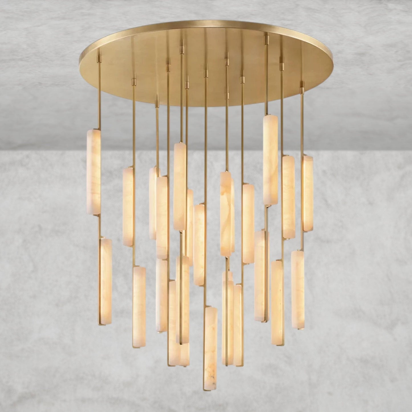 Audubon Alabaster Round Chandelier 24", 40", 56"