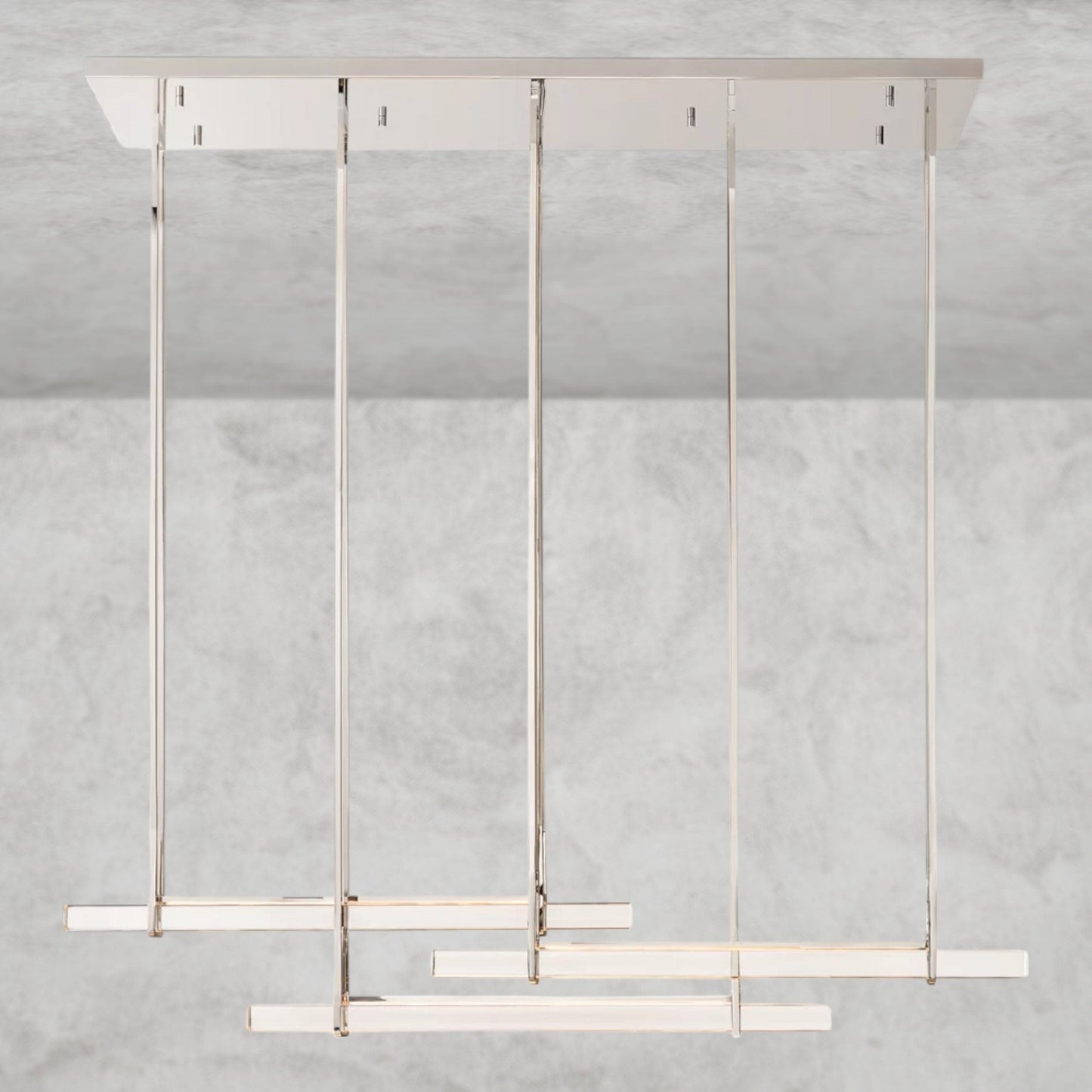 Audubon Crystal Triple Bar Linear Chandelier 60", 72"