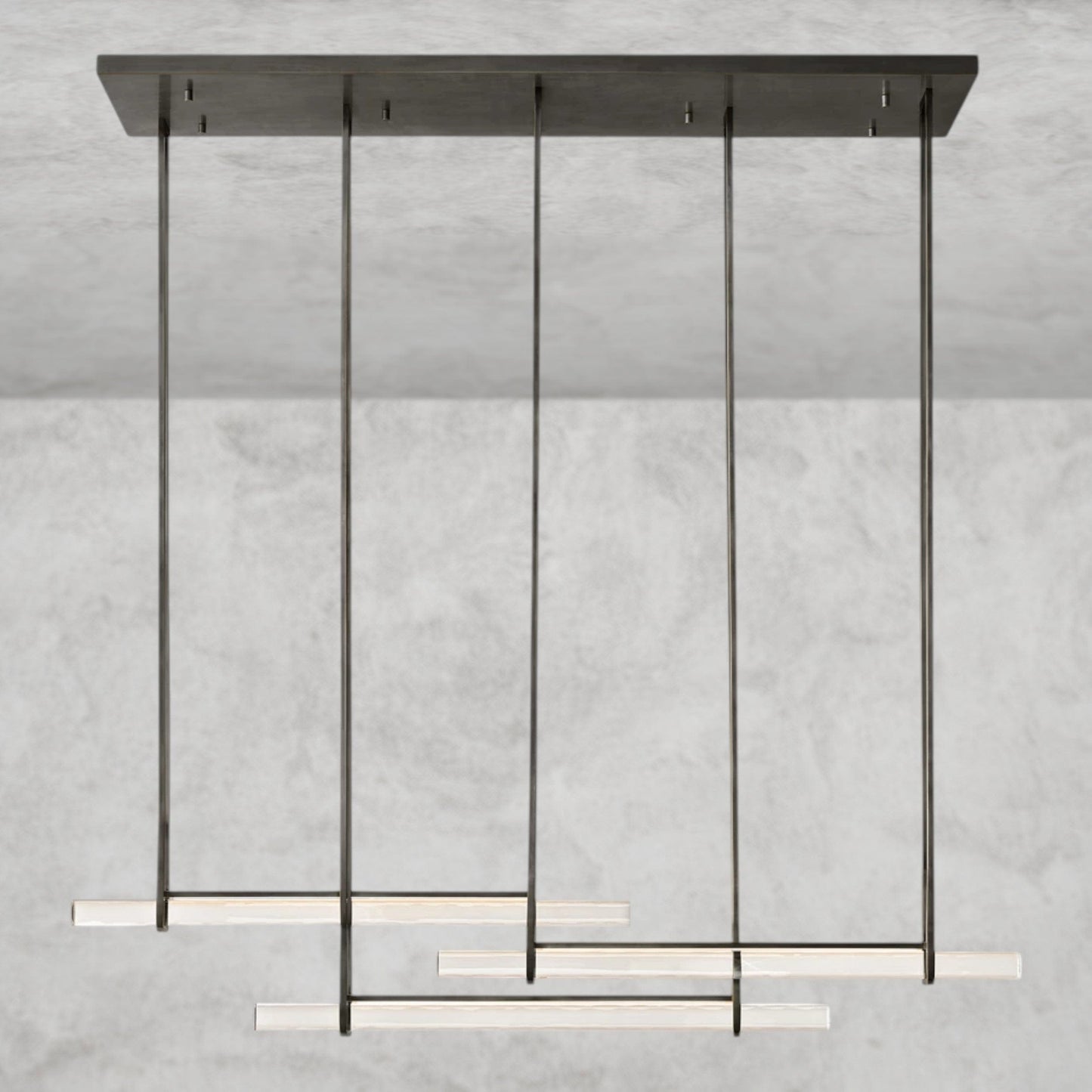 Audubon Crystal Triple Bar Linear Chandelier 60", 72"