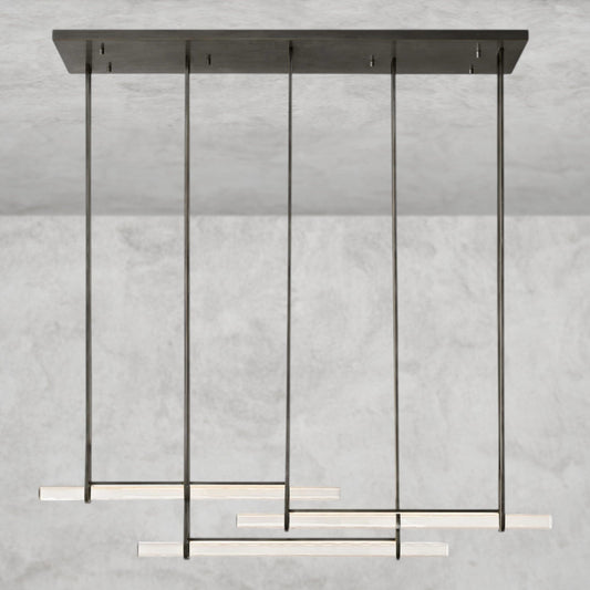 Audubon Crystal Triple Bar Linear Chandelier 60", 72"