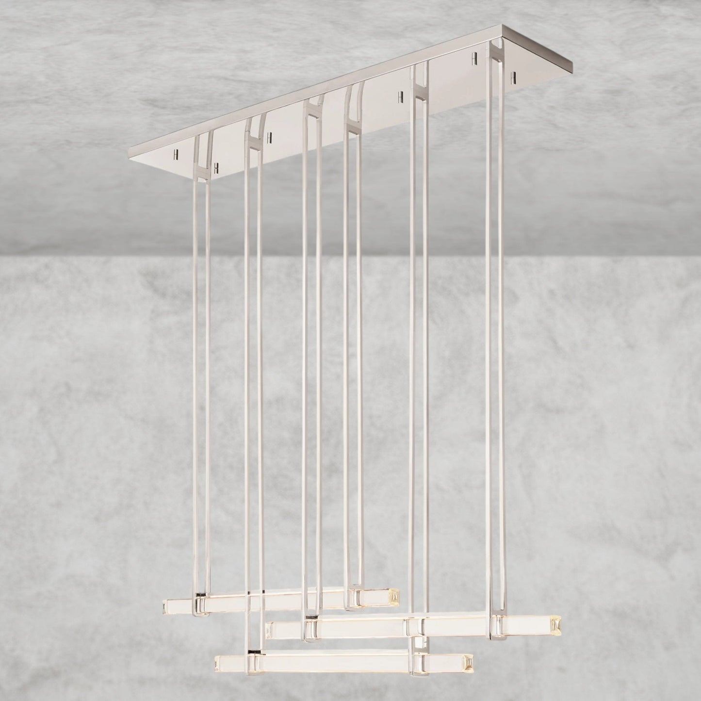 Audubon Crystal Triple Bar Linear Chandelier 60", 72"