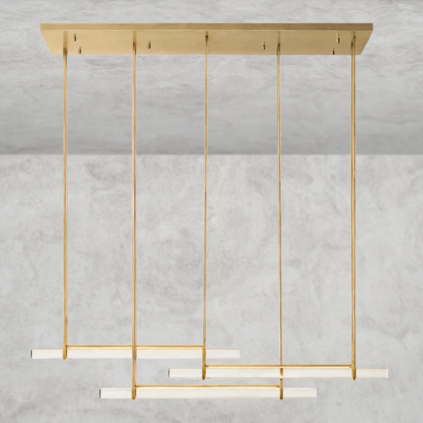 Audubon Crystal Triple Bar Linear Chandelier 60", 72"