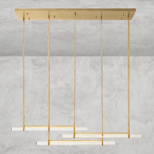 Audubon Crystal Triple Bar Linear Chandelier 60", 72"