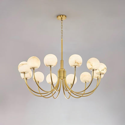 Aurelian Alabaster Globe Chandelier with 6/8/10/12 heads