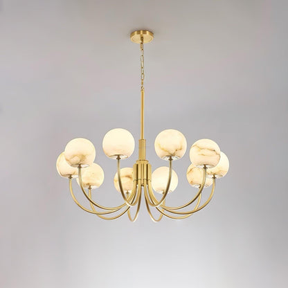 Aurelian Alabaster Globe Chandelier with 6/8/10/12 heads