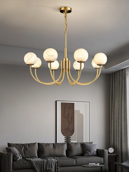 Aurelian Alabaster Globe Chandelier with 6/8/10/12 heads