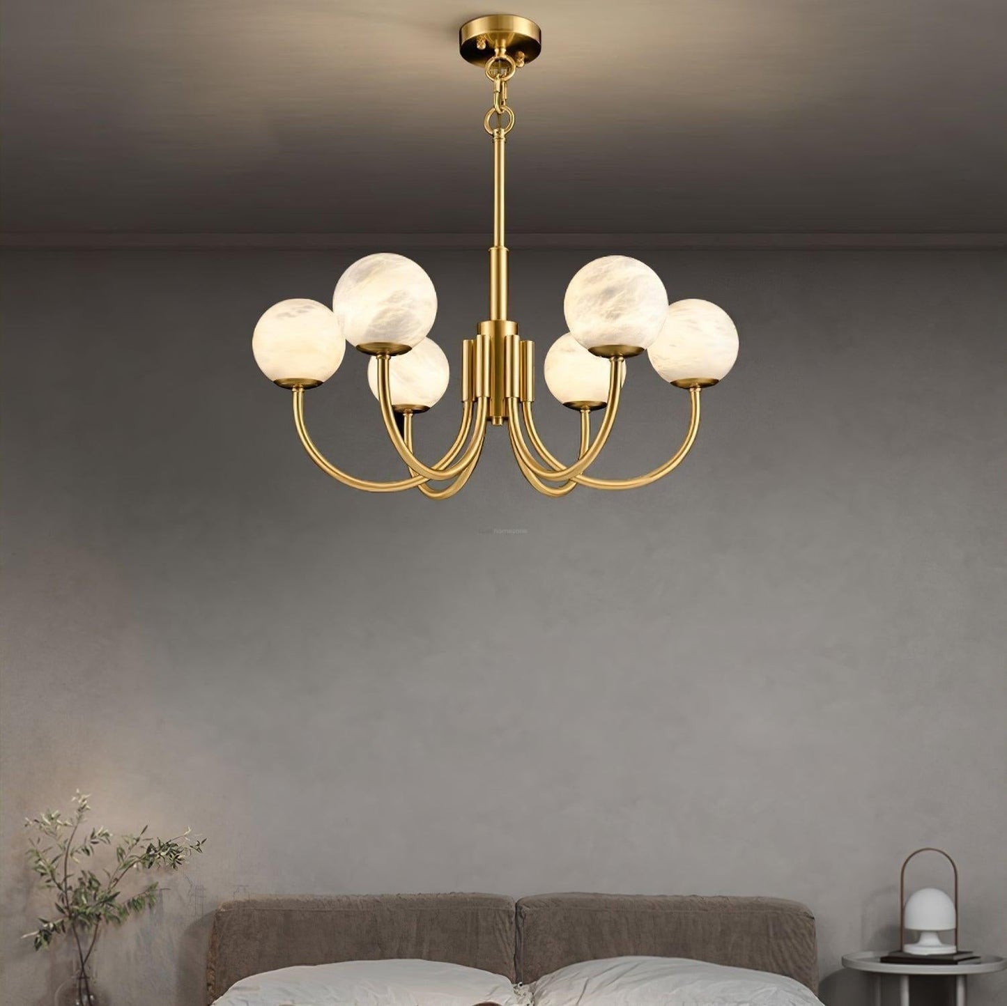 Aurelian Alabaster Globe Chandelier with 6/8/10/12 heads