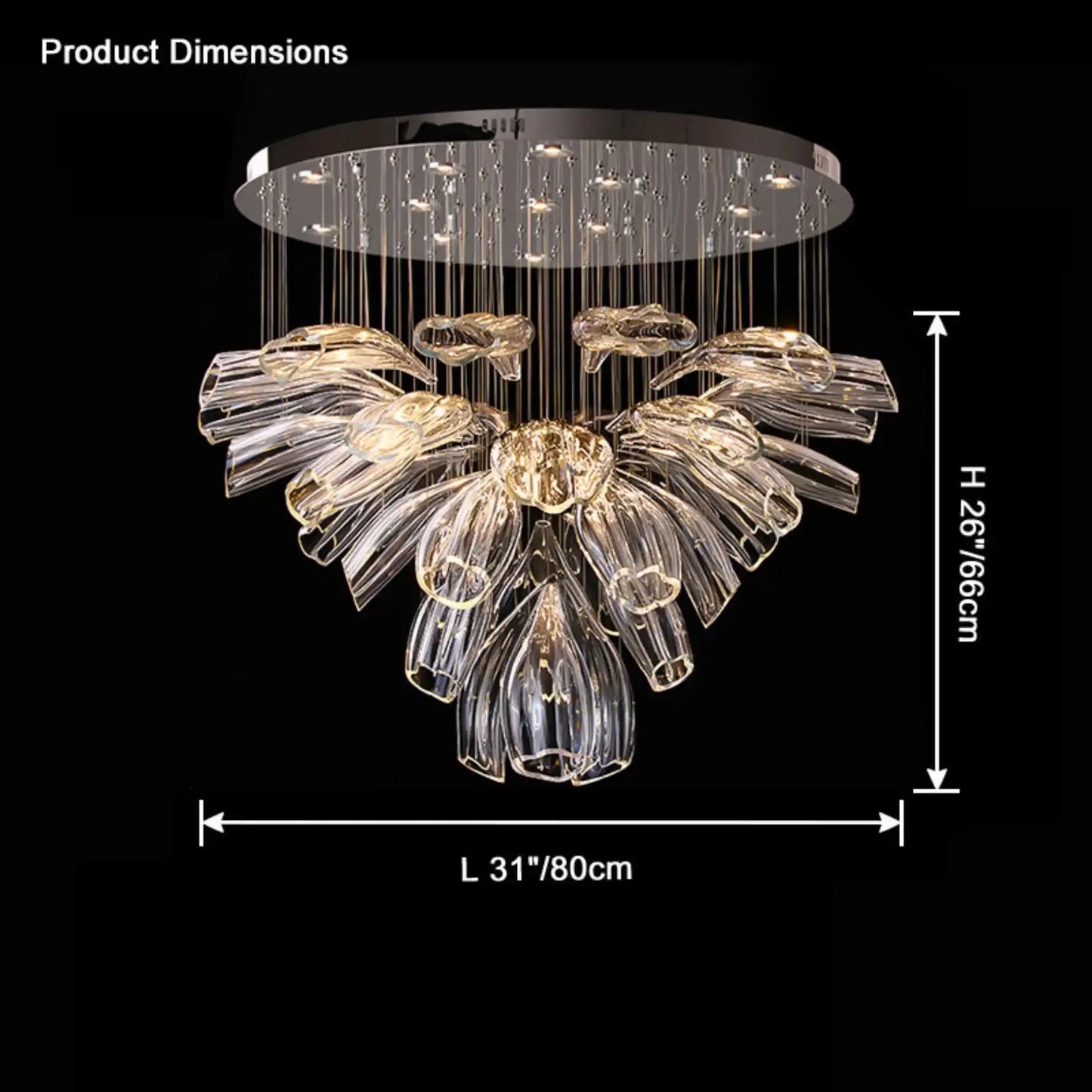 Blush Lighting Flower Glass Foyer Chandelier