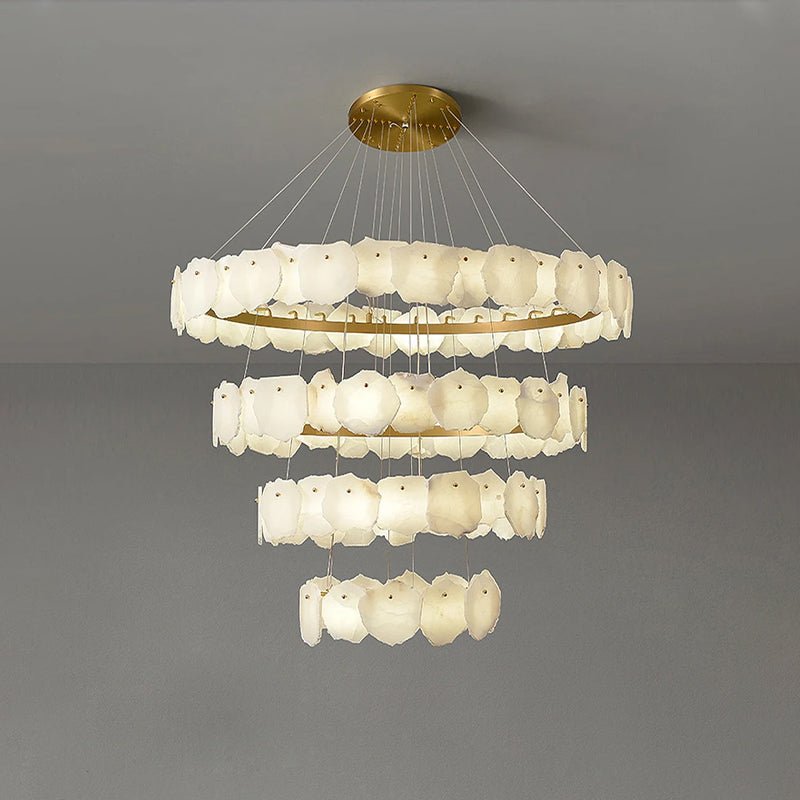 Blushlighting Tiered Circular Alabaster Chandelier