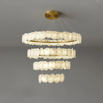 Blushlighting Tiered Circular Alabaster Chandelier