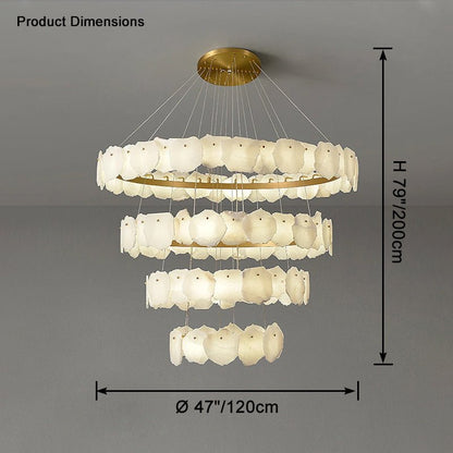 Blushlighting Tiered Circular Alabaster Chandelier