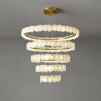 Blushlighting Tiered Circular Alabaster Chandelier