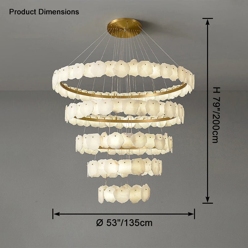 Blushlighting Tiered Circular Alabaster Chandelier
