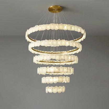 Blushlighting Tiered Circular Alabaster Chandelier