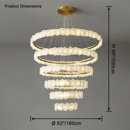 Blushlighting Tiered Circular Alabaster Chandelier
