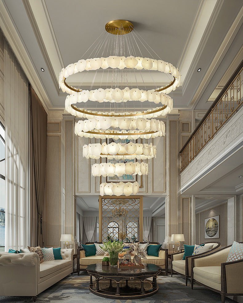 Blushlighting Tiered Circular Alabaster Chandelier
