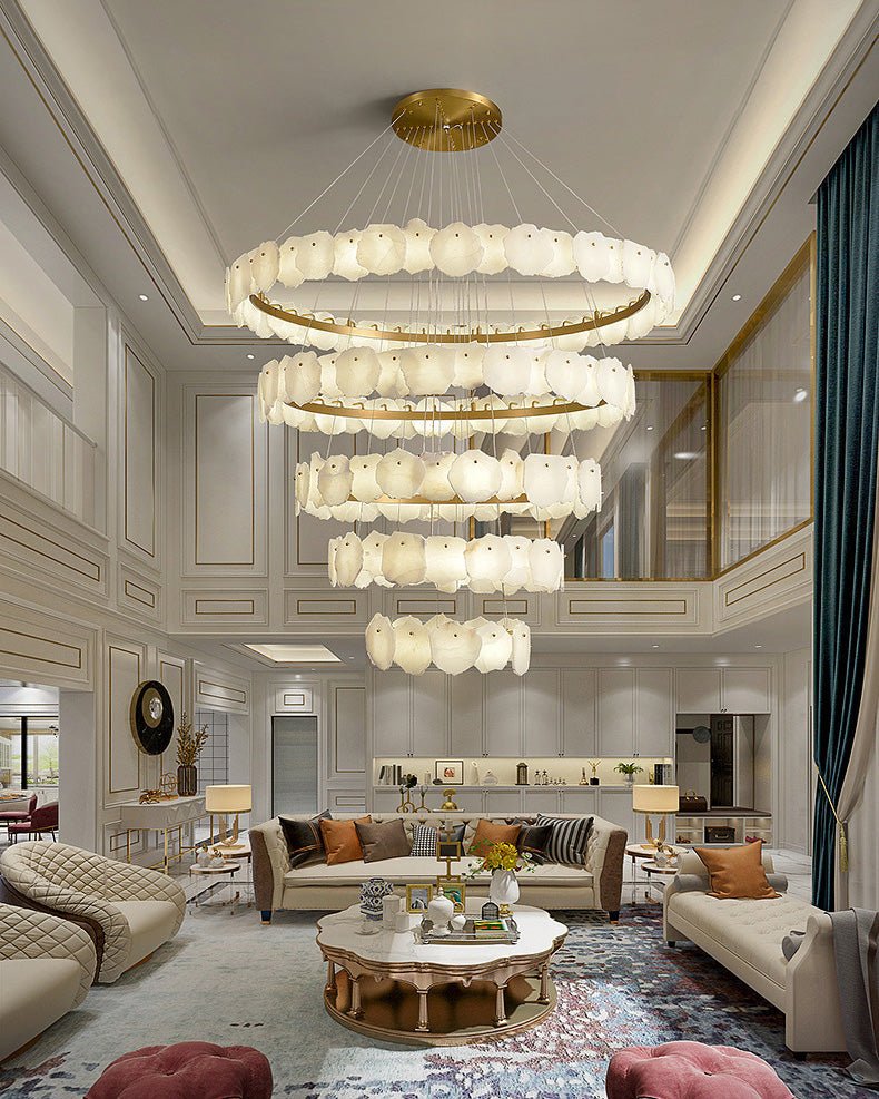 Blushlighting Tiered Circular Alabaster Chandelier