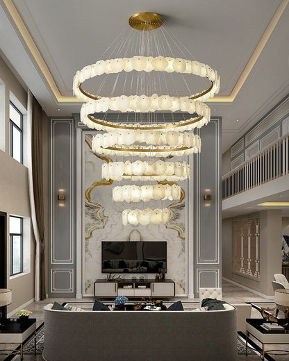 Blushlighting Tiered Circular Alabaster Chandelier