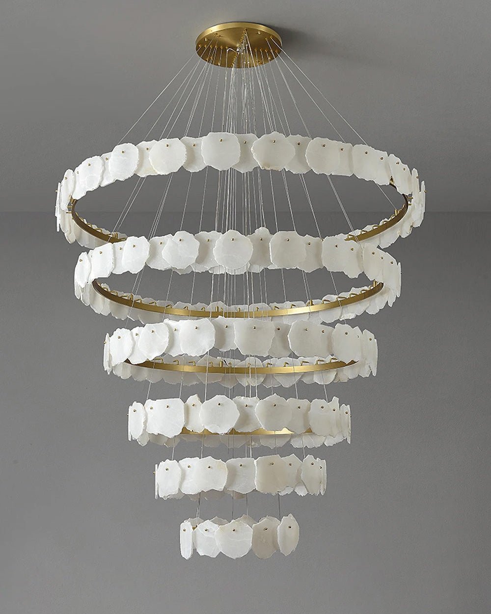 Blushlighting Tiered Circular Alabaster Chandelier