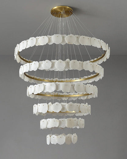 Blushlighting Tiered Circular Alabaster Chandelier