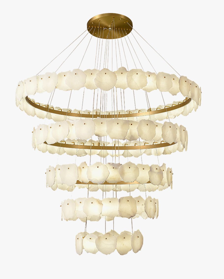 Blushlighting Tiered Circular Alabaster Chandelier