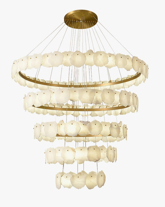 Blushlighting Tiered Circular Alabaster Chandelier