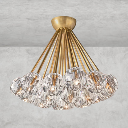 Boule De Clear/ Smoke Cristal Flushmount 24"