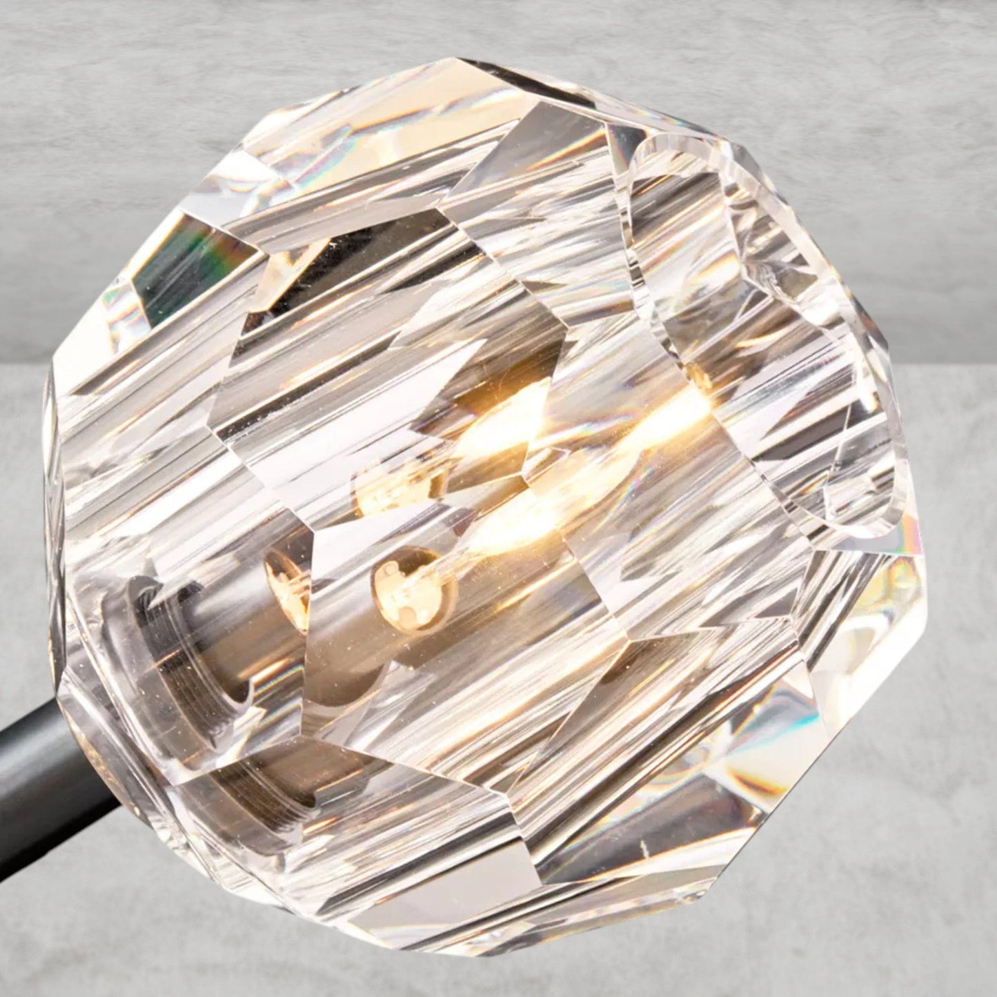 Boule De Clear/ Smoke Cristal Flushmount 24"
